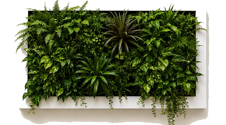 Modulo vegetale rettangolare con cornice bianca